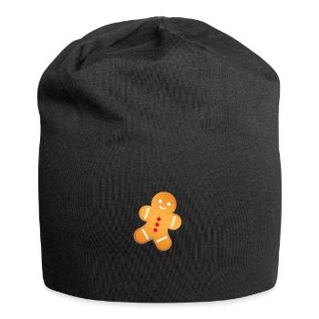 Lebkuchenmann - Jersey-Beanie - Schwarz - Vorne