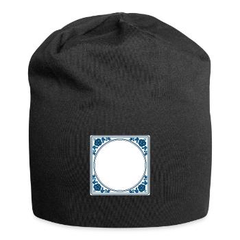 Texte propre de la tuile vide - Delft Blue - Bonnet en jersey - noir - Devant