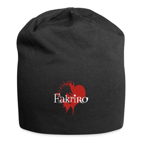 Fakriro Logo weiss mit Herz - Jersey-Beanie