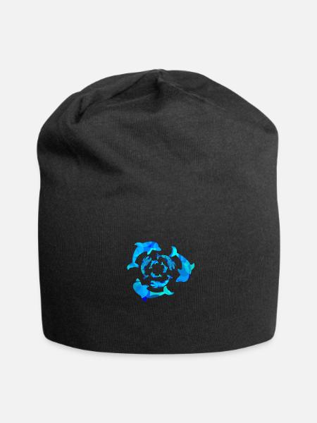 Delfin, Wal, Wale, Delfine, Geschenk, Geschenkidee - Jersey-Beanie - Schwarz