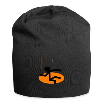 Stickman fall in hole - Jersey Beanie - black - Front