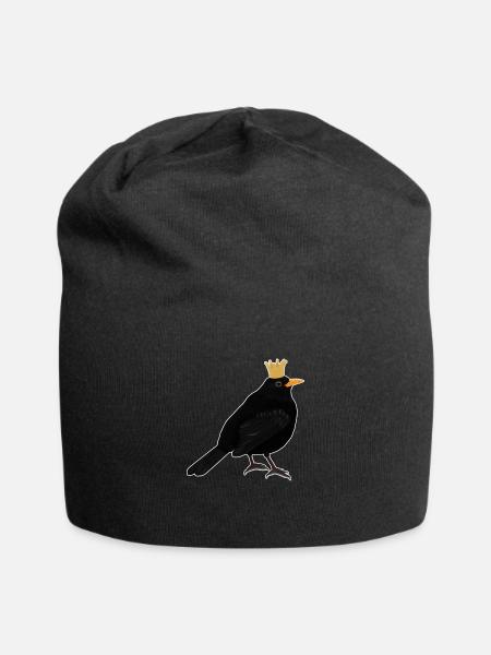 Blackbird crown songbird Sweet domestic bird - Jersey Beanie - black