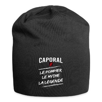 Caporal - le pompier - le sapeur pompier cadeau - Bonnet en jersey - noir - Devant