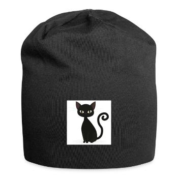 black cat - Jersey Beanie - black - Front