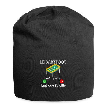 le babyfoot m'appelle / humour baby-foot - Bonnet en jersey - noir - Devant