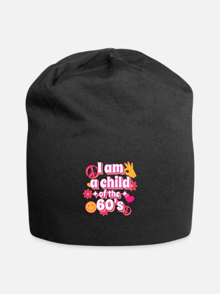I am a child of the 60s Original Design - Jersey Beanie - black