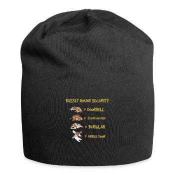 Basset Hound Safety Funny Dog Pet Owner - Jersey Beanie - black - Front