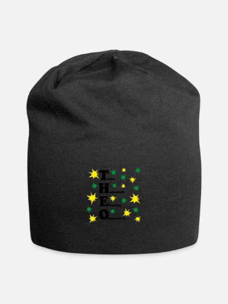 Theo - Jersey-Beanie - Schwarz