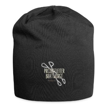 Grill T-Shirt Projektleiter Bratwurst Grillzange - Jersey-Beanie - Schwarz - Vorne