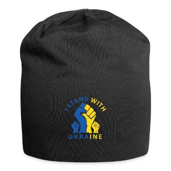 I Stand with Ukraine - Jersey-Beanie - Schwarz - Vorne