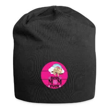 Best Mom ever - mum and baby sloth - Jersey Beanie - black - Front