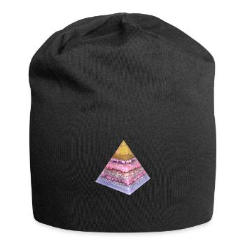 Schwingungserhöhung Pyramide - Jersey-Beanie - Schwarz - Vorne