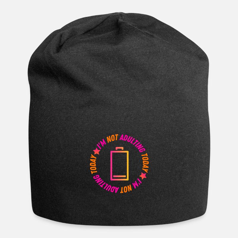 Ich werde heute nicht erwachsen - Jersey-Beanie - Schwarz