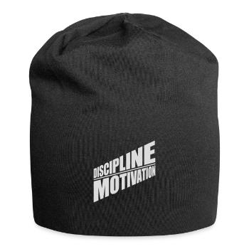 discipline over motivation quote - Jersey Beanie - black - Front