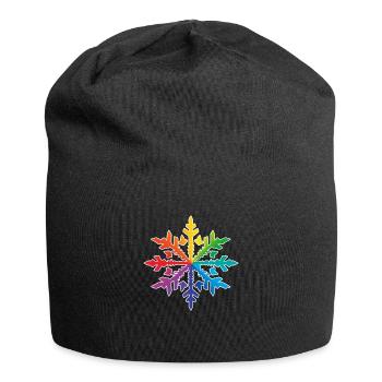 Schneeflocke Schnee Winter Weihnachten farbig 3 - Jersey-Beanie - Schwarz - Vorne