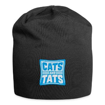 cats and tats Zitat - Jersey-Beanie - Schwarz - Vorne