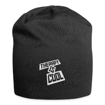 therapy is cool Quote - Jersey Beanie - black - Front