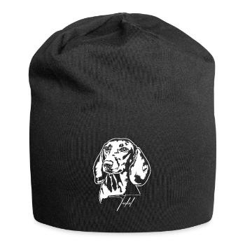 Teckel Portrait Dog Portrait Dogs Wilsigns - Jersey Beanie - black - Front