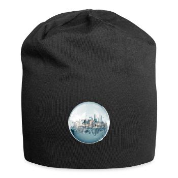 Ville dans la mer - Maisons dans une boule de verre - Bonnet en jersey - noir - Devant