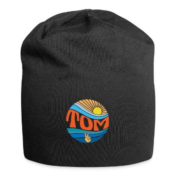 Tom Shirt Vintage Sunset Tom Groovy Tie Dye - Jersey Beanie - black - Front