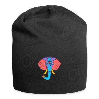 Symbol of an Indian elephant, culture of India - Jersey Beanie - black - Front