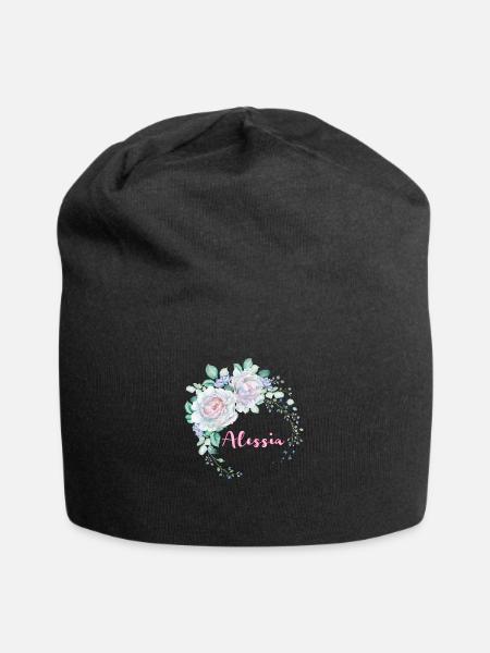 Für Alessia - Jersey-Beanie - Schwarz