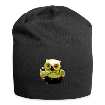 Owl musician - Jersey Beanie - black - Front