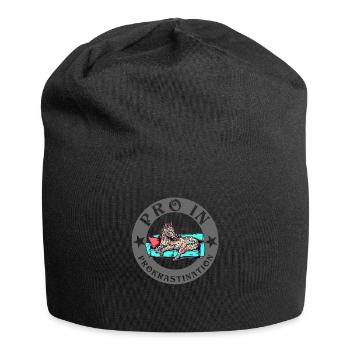 Pro in procrastination unicorn horse is lazy - Jersey Beanie - black - Front