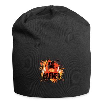 Né pour gagner - Bonnet en jersey - noir - Devant