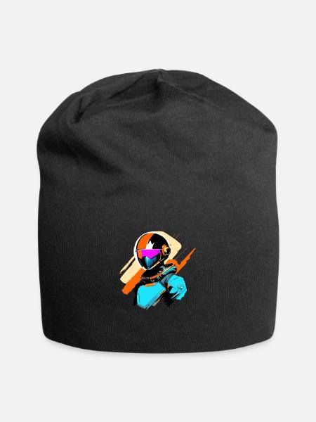 Raumfahrer - Jersey-Beanie - Schwarz