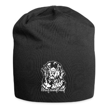 Newfoundland Portrait Hund Hunde Wilsigns - Jersey-Beanie - Schwarz - Vorne