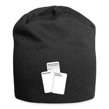 Lustige Karten gegen die Menschheit - Jersey-Beanie - Schwarz - Vorne