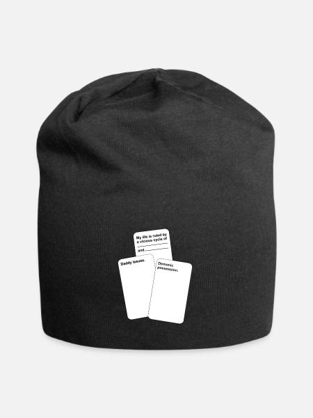 Lustige Karten gegen die Menschheit - Jersey-Beanie - Schwarz