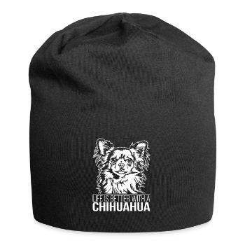 Chihuahua life is better Dogs Wilsigns - Jersey Beanie - black - Front