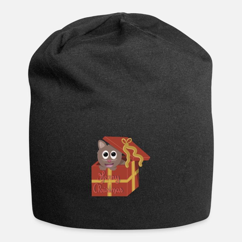 Chaton de Noël - Bonnet en jersey - noir