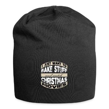 bodybuilding cute babe bakery baker profession - Jersey Beanie - black - Front
