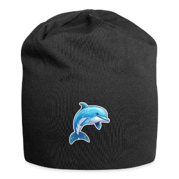 Delfin springend - Jersey-Beanie - Schwarz - Vorne