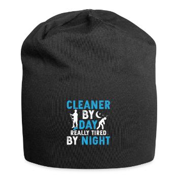 Cleaner By Day Really Tired By Night Cleaning Hous - Jersey-Beanie - Schwarz - Vorne