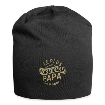 Belle idée cadeau fete des pères anniversaire papa - Bonnet en jersey - noir - Devant