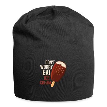 Don't Worry Eat Ice Cream Cone Scoop Summer - Jersey-Beanie - Schwarz - Vorne