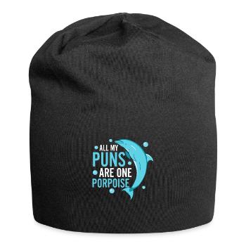 All My Puns Are One Porpoise Dolphin Marine Biolog - Jersey Beanie - black - Front