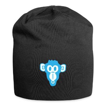 Verwunderter Neugieriger Affe Kopf Schreck Gesicht - Jersey-Beanie - Schwarz - Vorne