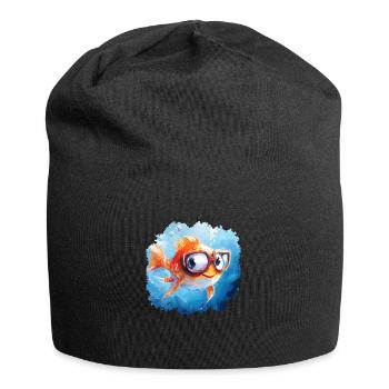 Drôle de poisson avec une mauvaise vue - Bonnet en jersey - noir - Devant