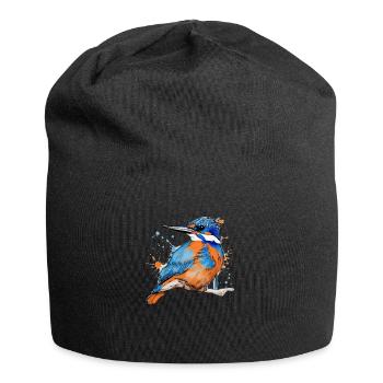Martin-pêcheur, dessin, coloré, oiseau, graffiti, croquis - Bonnet en jersey - noir - Devant