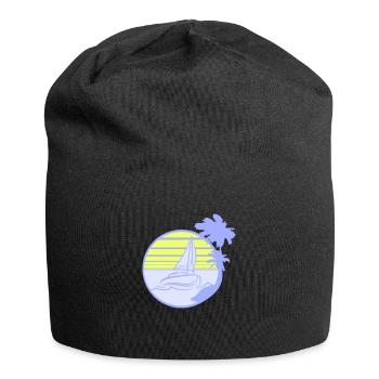 Schiff Sonne Streifen Matrose Kapitän Wasser Boot - Jersey-Beanie - Schwarz - Vorne