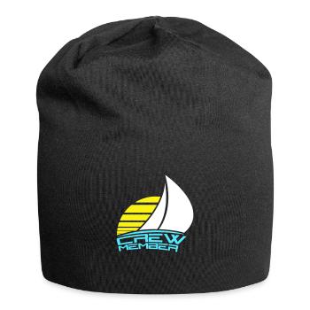 Membre d’équipage Texte Soleil Membre de l’équipe Équipage de voile Plaisir - Bonnet en jersey - noir - Devant