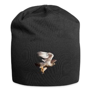 Heiliger Falke im Flug - Jersey-Beanie - Schwarz - Vorne