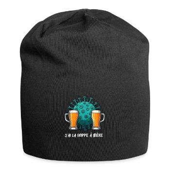 J’ai la grippe à bière - Bonnet en jersey - noir - Devant