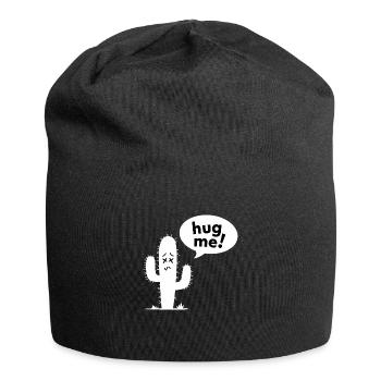 Fais-moi un câlin! - Cactus drôle - Bonnet en jersey - noir - Devant
