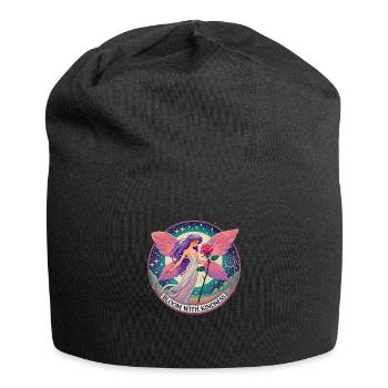 Blühen Sie mit Freundlichkeit - Jersey-Beanie - Schwarz - Vorne